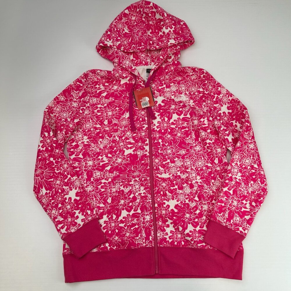 The North Face Jacket Women Extra Large Zip Up Pocket Floral Hood Coat Hype Core